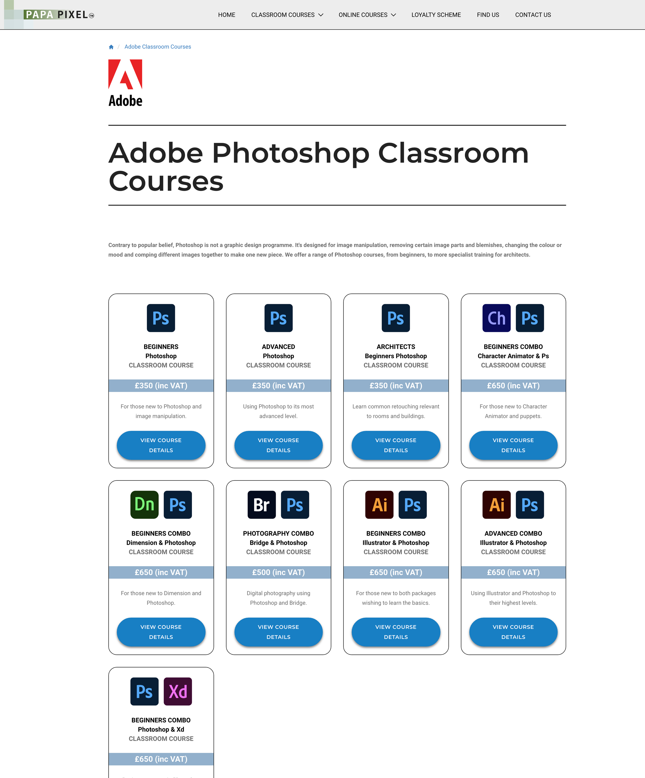 Adobe Photoshop landing page